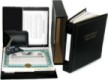 The Fred Lake Corporate Kit includes: 
Company Record Binder with Beautiful Gold Detailing on the Front Partnership Name printed and inserted in clear vinyl label holder welded on Spine of the Binder Matching heavy cordovan grained Slipcase 
20 Imprin
