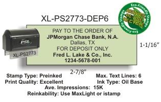 Order this preformatted 6 line PSI 2773 deposit stamp today!