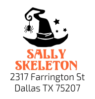 Shop for affordable office supplies at Fred Lake. Browse our catalog and purchase your 2-Color Witches Hat Designer Address Stamp here.