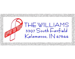 Fred Lake is your source for embossers, stamps, and other office supplies. Purchase your 2-Color Support Our Troops Address Stamp here.
