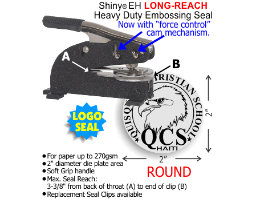 Experience high-volume embossing with the 2in. Diameter Heavy Duty Long-Reach Desk Style Embossing Seal from Shiny USA. Order now!