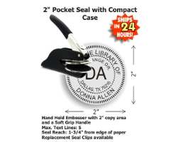 With our embossers, stamps, and more, count on Fred Lake to make a lasting impression. View our 2in. Standard Pocket Seal here.