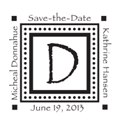 Customize your save the date stamp with your own monogram for your next event. This traditional selfinker - CS-20000 provides over 3000 impressions!