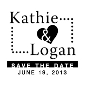 Designer "Save The Date" Stamp with Heart