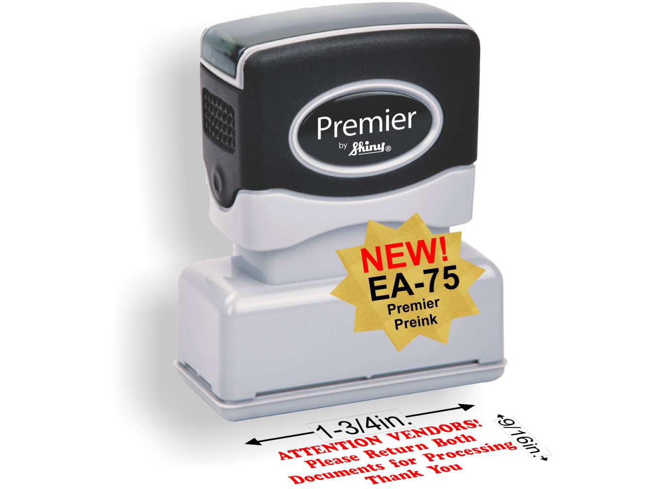 EA-75 Premier preinked stamp from Shiny