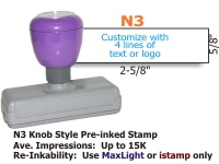 PI-MLN3 - N3 Knob Style Preink Stamp 