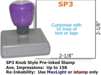 PI-MLSP3 - SP3 Knob Style Preink Stamp