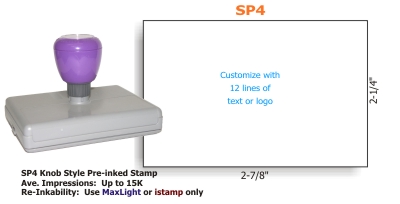 PI-MLSP4 - SP4 Knob Style Preink Stamp