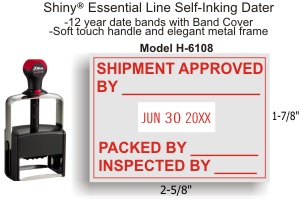 H-6108 - Shiny H-6108 Heavy Duty Self-Inking Dater