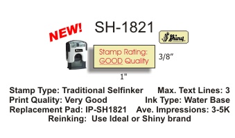 S-1821 - Shiny S-1821 Self-Inking Stamp