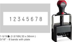 H-6558PL 8 band numbering stamp can be customized with 2 lines of text and several ink colors.