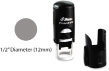 Shiny® Model R-512 Selfinking Inspection Stamp with a 1/2in. diameter impression size. Extremely smooth oscilations and quiet movement. You will not find a self-inker with more attention to detail. Removable dust cap shown doubles as a pocket clip slider.