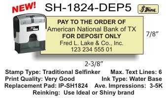 Shiny S-1824 Self-Inking BANK DEPOSIT STAMP