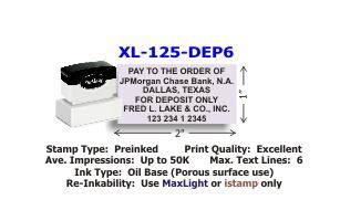 MaxLight XL2-125 6-Line Deposit Stamp