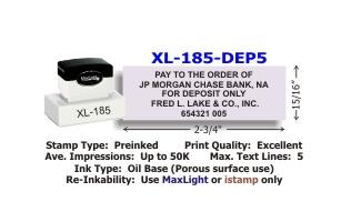 MaxLight XL2-185 5-Line Deposit Stamp