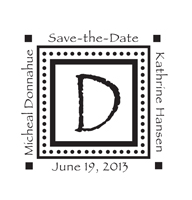 Customize your save the date stamp with your own monogram for your next event. This traditional selfinker - CS-20000 provides over 3000 impressions!