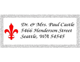 At Fred Lake, we have a Fleur-de-Lis Address Stamp that can be customized with different colors. Shop today!