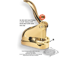 Create custom embossing seals with our Shiny EG Deluxe Embossing Seal in a gold plated finish. Order a personalized embosser now.