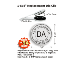 Shop for affordable office supplies at Fred Lake. Browse our catalog and purchase your Round Embosser Die Clip, 1 5/8 in. right here.