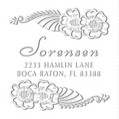 Featuring embossers, stamps, and more, our catalog is sure to leave a lasting impression. Buy a Custom Tropical Flower Address Embosser here.