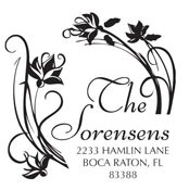 Custom Floral Address Stamp CS-50026