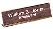 2in.x8in. Desk Sign<br>Aluminum Holder<br>w/ Plastic Nameplate