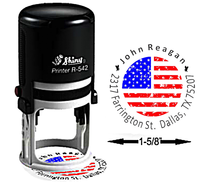 With our embossers, stamps, and more, count on Fred Lake to make a lasting impression. View our 3-Color Patriot Designer Address Stamp here.