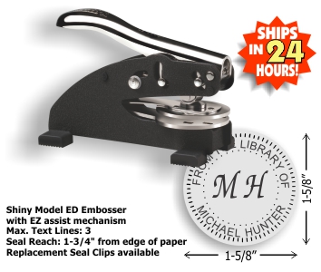 Shop for affordable office supplies at Fred Lake. Browse our catalog and purchase your ED Personal Line Round Desk Embossing Seal here.