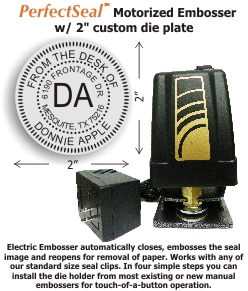 Fred Lake connects people with stamps, embossers, and other desk products. Purchase your PerfectSeal Motorized Embosser With 2 in. Die Clip here.