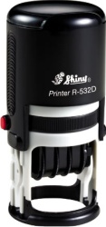 Shiny Model R-532D Printer Line self-inking dater with 1-1/4in. diameter text plate.  11 year date band.