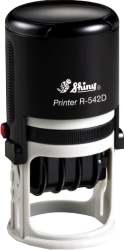 Shiny Model R-542D Printer Line self-inking dater with 1-5/8in. diameter text plate.  11 year date band.