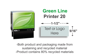 Green Line Printer 20 from Colop. Self-inking stamp