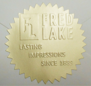 From rubber stamps to desk embossers, Fred Lake has the supplies you need. Purchase our 40ea. Matte Gold Foil Embossing Labels right here.