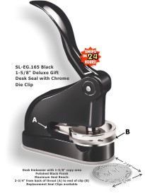 Create custom embossing seals with our Shiny EG Deluxe Embossing Seal in a sleek polished black finish. Order your personalized embosser now!