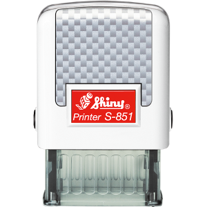 S-851 Self-Inking stamp from Shiny USA. Small enough to take with you anywhere.