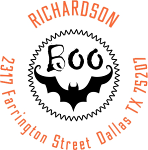 Fred Lake connects people with stamps, embossers, and other desk products. Purchase your 2-Color Boo Bat Designer Address Stamp here.