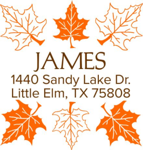 From rubber stamps to desk embossers, Fred Lake has the supplies you need. Purchase our 2-Color Maple Leaves Square Designer Address Stamp right here.