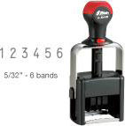 Shiny H-6446 Selfinking Heavy Duty Numbering Stamp with 6 adjustable 0-9 number bands.  Built for industrial applications.  Price includes a pad preinked with your choice of 5 "water based" ink colors.